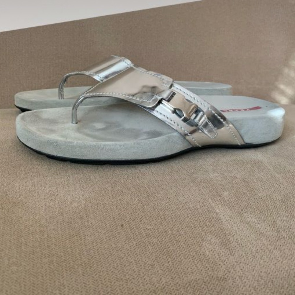 Prada Silver Calzature Donna Wedge Sandals